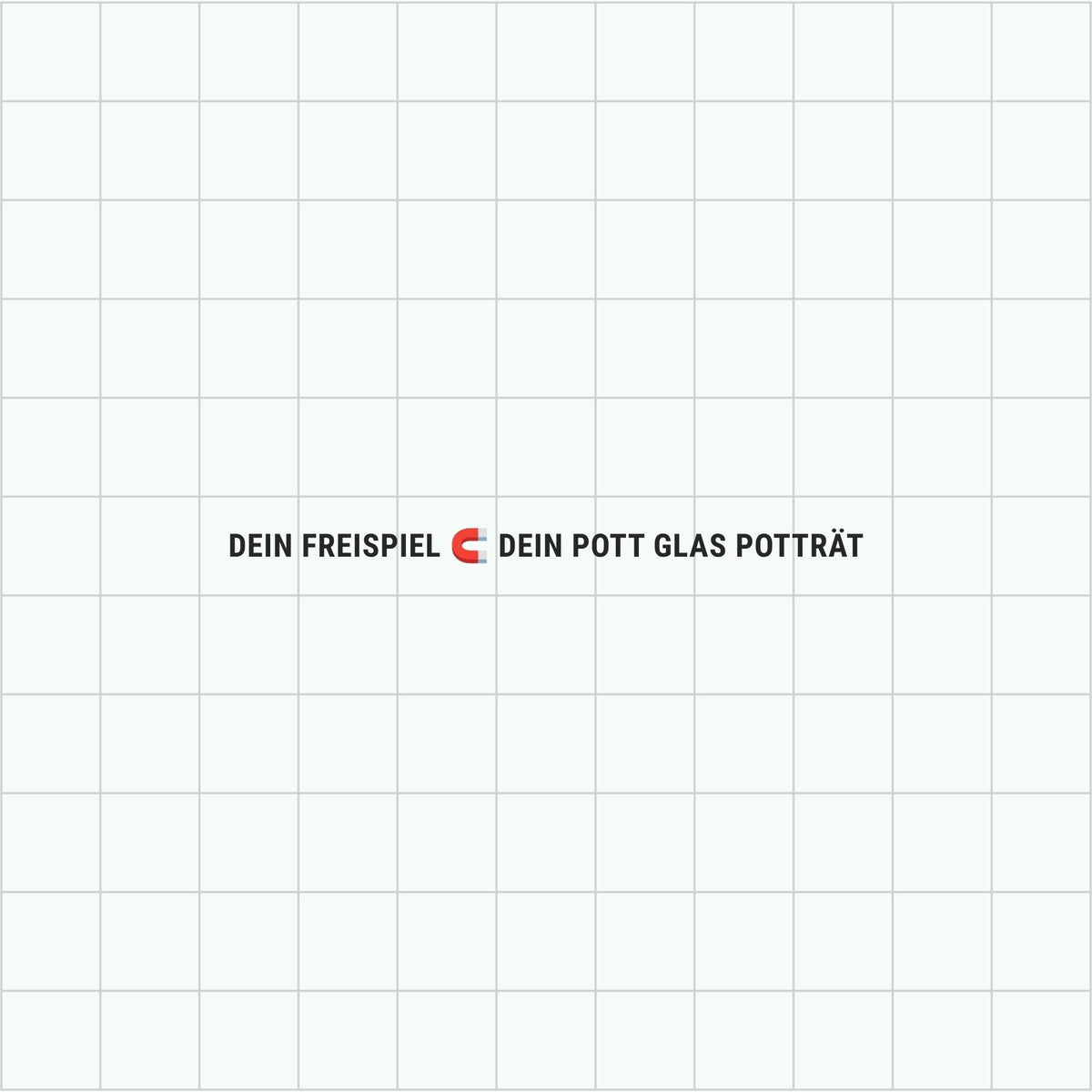 Alle-Produkte-Kategorie-Banner auf hellem Rasterhintergrund mit Hinweis "DEIN FREISPIEL – Dein POTT GLAS POTTRÄT"