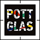 Logo: Pott Glas in 4 Ruhrstadt-Farben: Gelb, Rot, Grün, Blau. Quadratisch zentriert im Kamera Fokus.