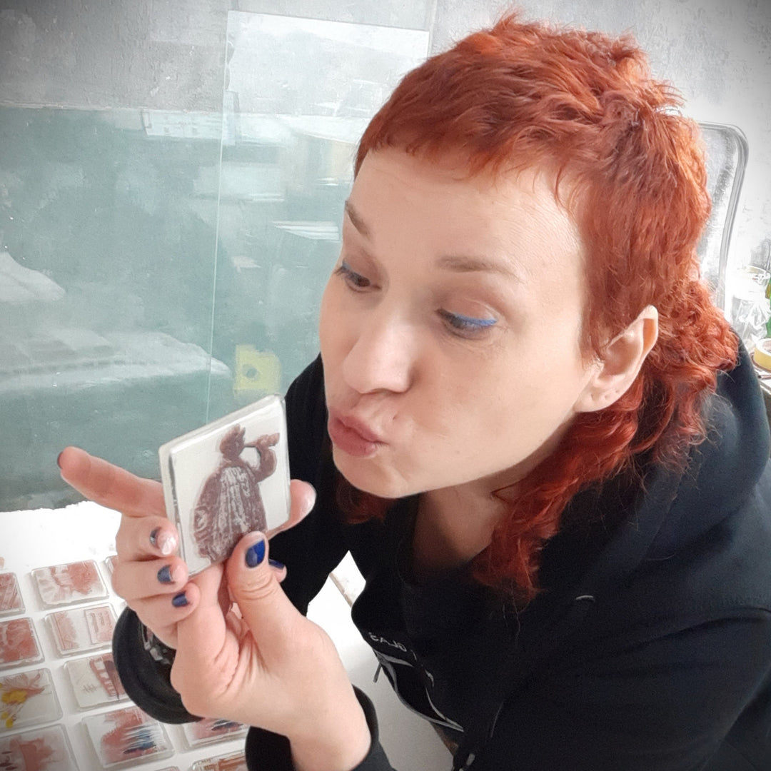 Christina am Brennofen + Pott Glas  Kuhhirte = Big Love