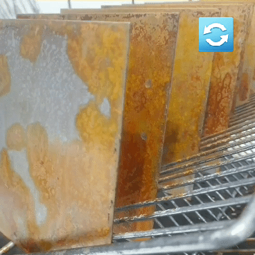 Pott Glas Manufaktur: GIF aus Stahl Korrosion