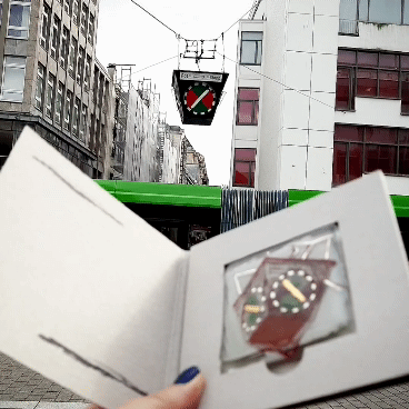 Pott Glas Manufaktur: GIF von der Heuer-Ampel in Bochum als Geschenk + Grußkarte 2in1